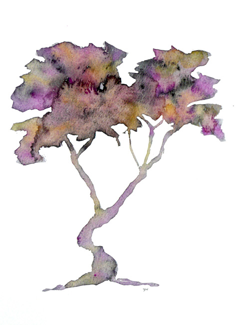 Purple Tree. Watercolour 2011