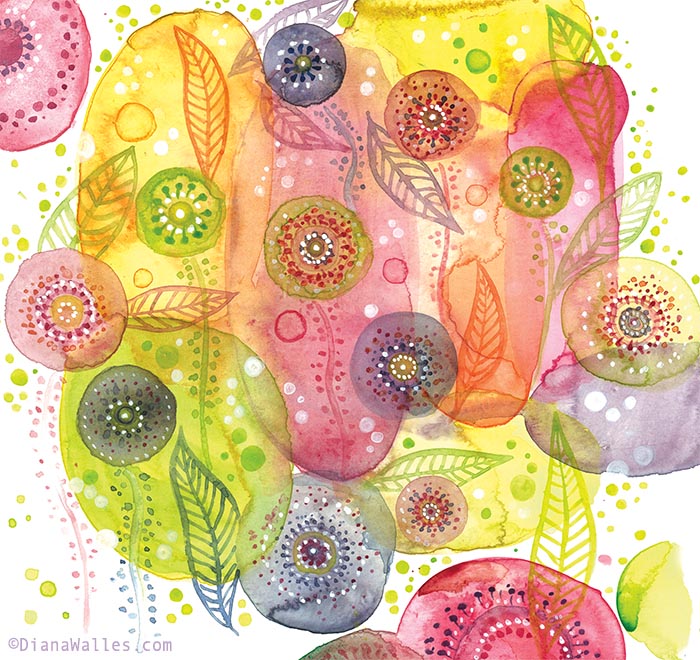 Watercolour Bubble Flowers