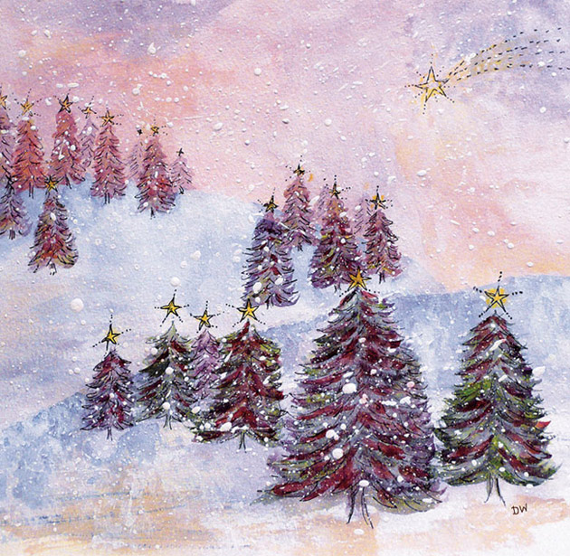 Christmas forest. Watercolour 2010.